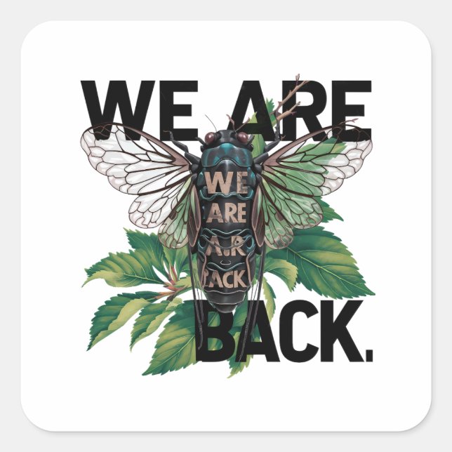 cicada-tshirt-design square sticker (Front)