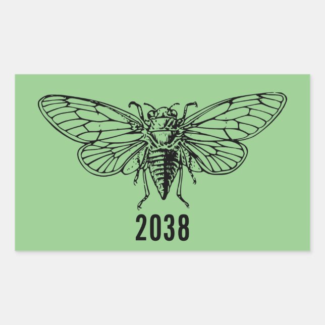 Cicadas 2038 rectangular sticker (Front)