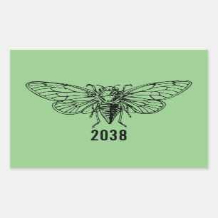 Cicadas 2038 rectangular sticker