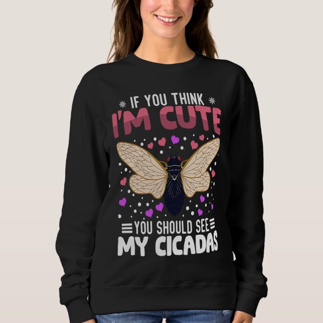Cicadas Heart Valentine's Day Animal For Womens Ki Sweatshirt (Front)