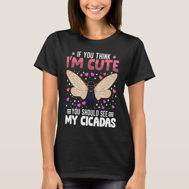 Cicadas Heart Valentine's Day Animal For Womens Ki T-Shirt (Front)