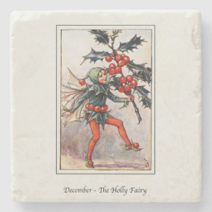 Cicely Mary Barker December Fairy Stone Coaster