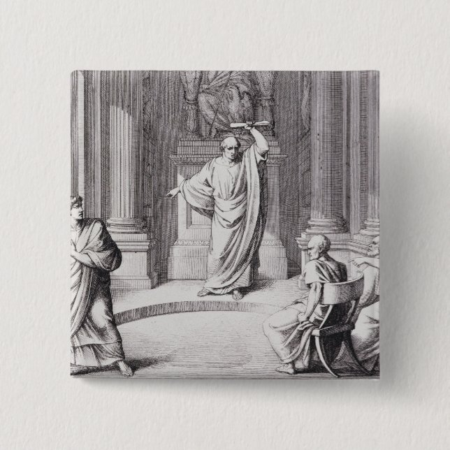Cicero Denouncing Catiline 15 Cm Square Badge (Front)