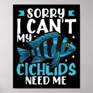 Cichlid Fish Funny Animals African Aquarium  Poster