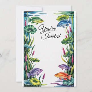 Cichlid Fish Invitation Wedding Party Invites 