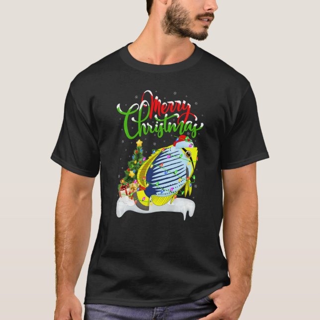 Cichlid Fish  Xmas Decorations Santa Cichlid Chris T-Shirt (Front)