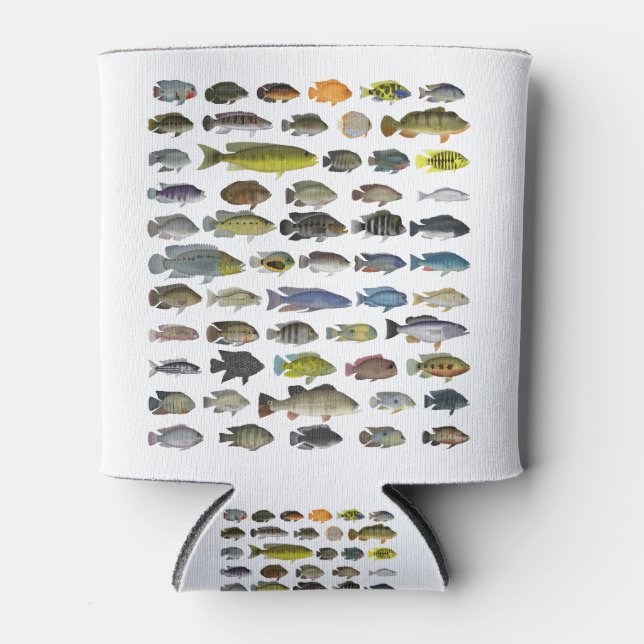 Cichlid Group Poster Can Cooler (Front)