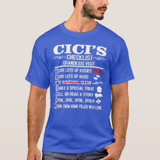 Cici Grandma Checklist Grandmother Mothers Day fun T-Shirt