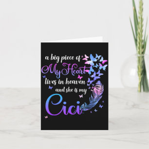 Cici Lives in Heaven Memorial Grandma Grandchild Card