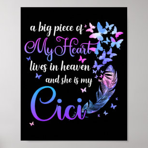 Cici Lives in Heaven Memorial Grandma Grandchild Poster
