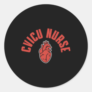 Cicu Designs Cardiovascular Intensive Care Unit Cv Classic Round Sticker
