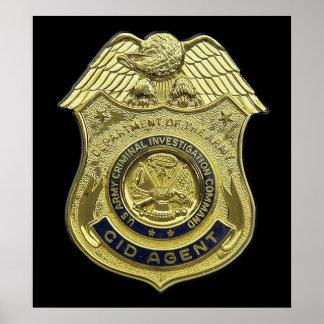CID AGENT BADGE AMERICAN US USA Army Criminal Poster