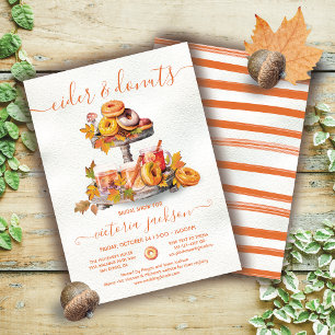 Cider and doughnuts Autumn Tiered Tray Bridal Show Invitation