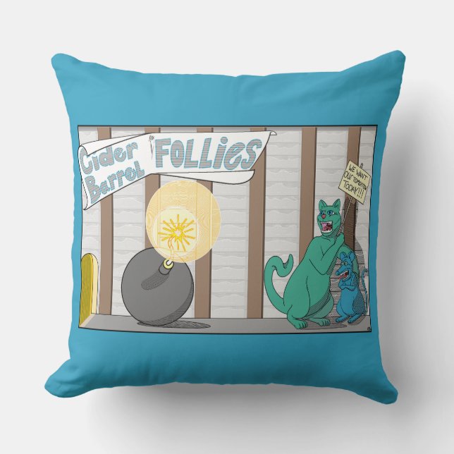 Cider Barrell Follies Comic Cushion (Front)