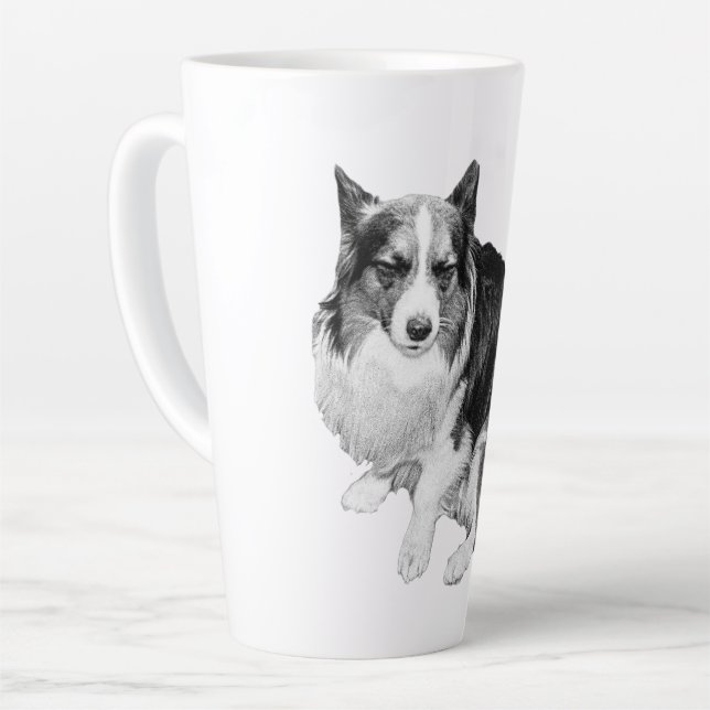 Cider-Night Corgi Latte Mug (Left Angle)