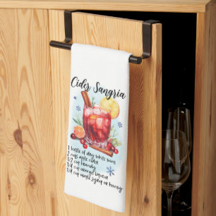 Cider Sangria Cocktail Recipe Holiday Christmas Tea Towel
