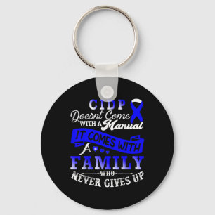 Cidp Awareness Family Support Blue Ribbon Key Ring