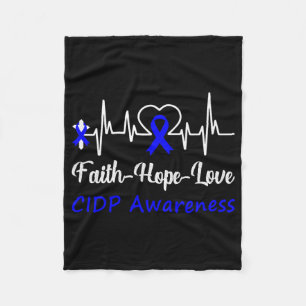 Cidp Awareness Heartbeat Christian Cross Faith Hop Fleece Blanket