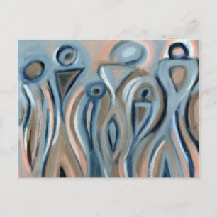 Ciel Blue Modern Abstract Art Postcard