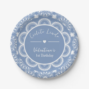 Cielito Lindo 1st Birthday Blue Paper Plate