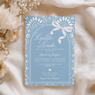 Cielito Lindo Baby Shower Blue Papel Picado Invitation