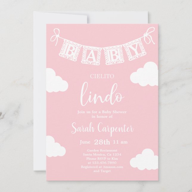 Cielito Lindo Baby Shower Girl Invitation (Front)
