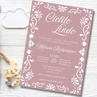 Cielito Lindo Baby Shower Invitation, Dusty Pink  Invitation