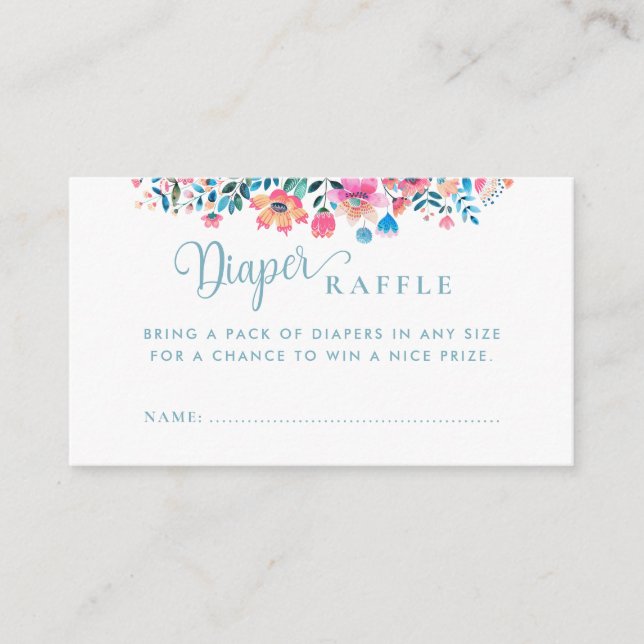 Cielito Lindo Baby Shower Mexican Diaper Raffle Enclosure Card (Front)