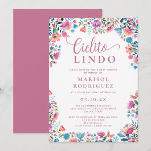 Cielito Lindo Baby Shower Mexican Talavera Floral Invitation