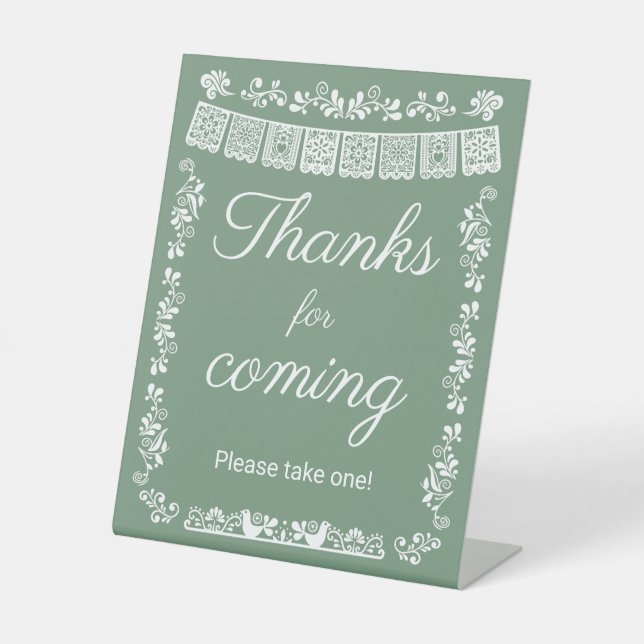 Cielito Lindo Baby Shower Thanks for coming Pedestal Sign (Front)