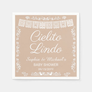 Cielito Lindo Beige Baby Shower Napkin