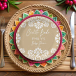 Cielito lindo beige Mexican fiesta baby shower Paper Plate<br><div class="desc">Cielito lindo beige Mexican baby shower monogrammed customised paper plates template,   white and beige gender neutral baby shower personalised paper plates,  talavera baby shower monogrammed paper plates,  Mexican baby shower personalised table decor gender neutral baby shower paper plates papel picado plates fiesta bebe Mexican fiesta tableware personalised table decor</div>