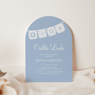 Cielito Lindo Blue Arch Papel Picado Baby Shower Invitation