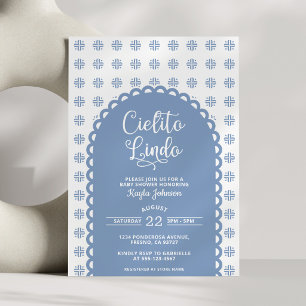 Cielito Lindo Blue Arch Talavera Baby Shower Invitation