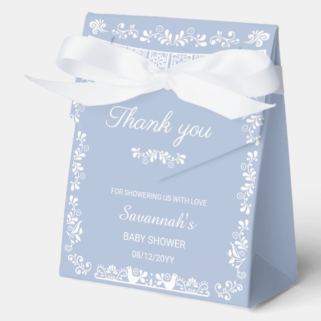 Cielito Lindo Blue Baby Shower Favor Box (Front)