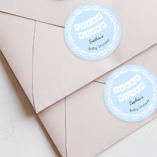 Cielito Lindo Blue Baby Shower Thank You Sticker