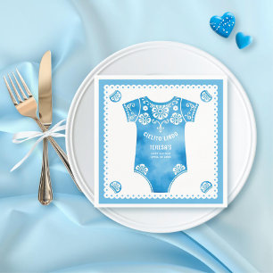 Cielito Lindo blue bodysuit boy baby shower Napkin