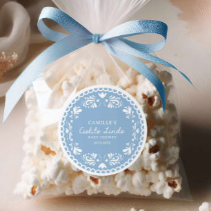 Cielito Lindo Blue Boy Baby Shower  Classic Round Sticker