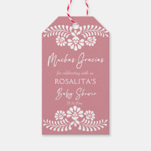Cielito lindo dusty pink Mexican baby shower Gift Tags