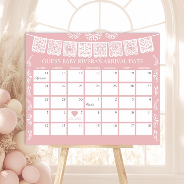 Cielito Lindo Guess the due Date calendar Poster (Creator Uploaded)