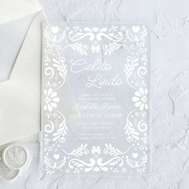 Cielito Lindo Mexican Baby Shower Acrylic Invitations (Creator Uploaded)