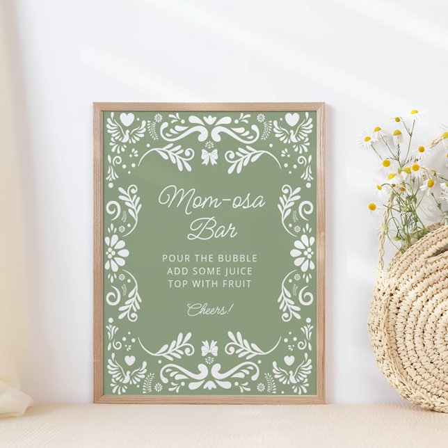 Cielito Lindo Mexican Baby Shower Mum-osa Bar Poster (Creator Uploaded)