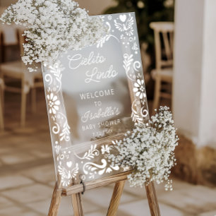 Cielito Lindo Mexican Baby Shower Welcome Acrylic Sign