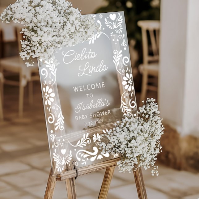 Cielito Lindo Mexican Baby Shower Welcome Acrylic Sign (Creator Uploaded)