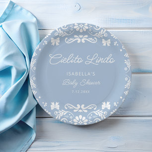 Cielito Lindo Mexican Blue Baby Shower Paper Plate
