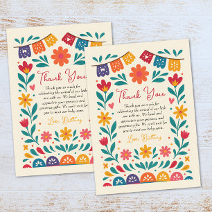 Cielito Lindo Mexican Colourful Baby Shower Thank You Card