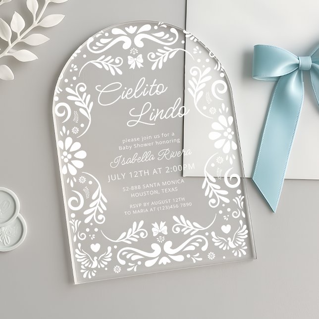 Cielito Lindo Mexican Cute Baby Shower Acrylic Invitations (Creator Uploaded)