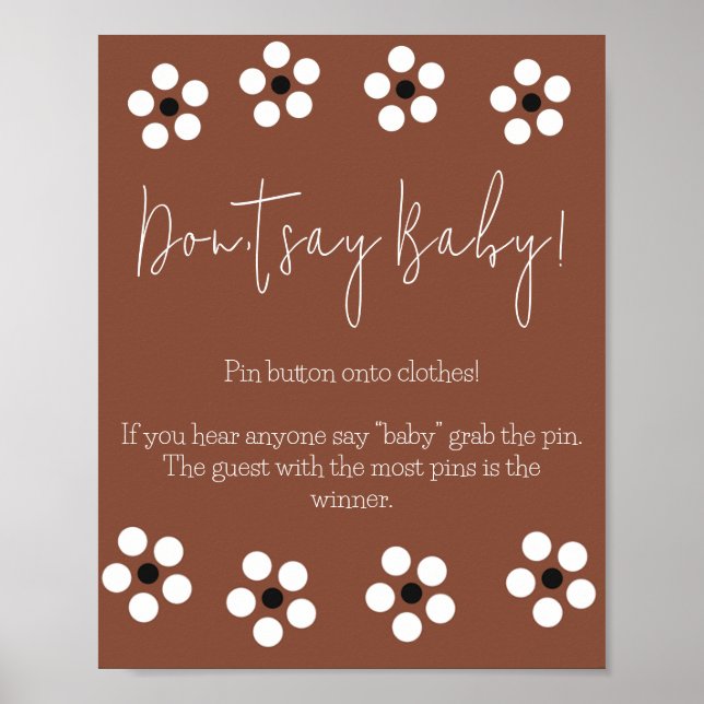 Cielito Lindo Mexican Don't Say Baby Shower Game Poster (Front)