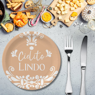 Cielito Lindo Mexican Fiesta Neutral Baby Shower Paper Plate