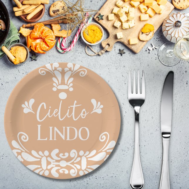 Cielito Lindo Mexican Fiesta Neutral Baby Shower Paper Plate (Creator Uploaded)